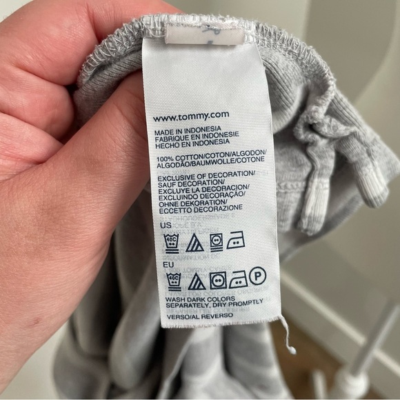 Y2K Tommy Hilfiger Stripe Polo Shirt White and Grey Preppy Size Extra Small - Picture 8 of 9